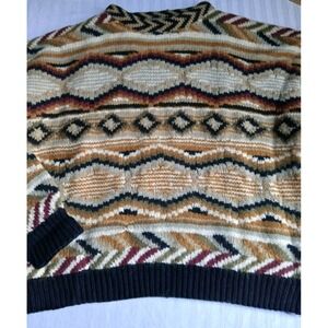 Vintage New River Co Sweater Mens Large Shetland Wool Geo Aztec Western Preppy